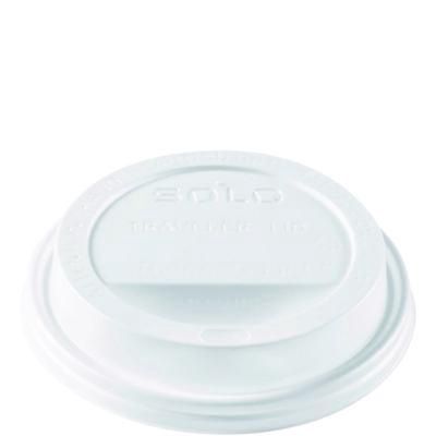 Traveler Sip Through Lids for ThermoGuard Hot Cups, Fits 12 oz to 24 oz Hot Cups, Plastic, White, 1,200/Carton