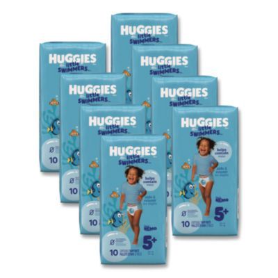 Little Swimmers, Size 5-6, 32 lbs and Up, 10/Pack, 8 Packs/Carton
