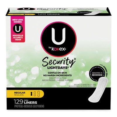 U by Kotex Security Lightdays Liners, Unscented, Light Absorbency, 129/Pack