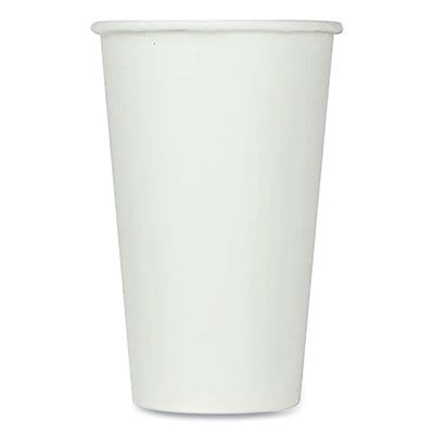 Double Poly Paper Cold Cups, 16 oz, White, 1,000/Carton