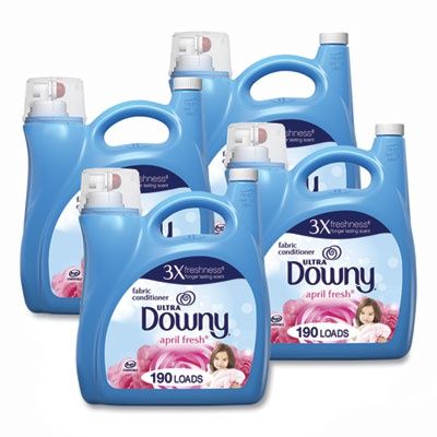Liquid Fabric Softener, April Fresh Scent, 140 oz Bottle, 4/Carton