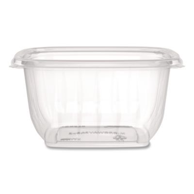 Square Plastic Bowls, 16 oz, 8.5 x 8.5 x 1.96, Clear, Plastic, 63 Bowls/Sleeve, 8 Sleeves/Carton