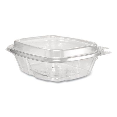 ClearPac SafeSeal Tamper-Resistant/Evident Containers, Domed Lid, 8 oz, Clear, Plastic, 100/Bag, 2 Bags/Carton