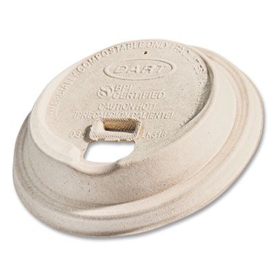 Molded Fiber Lids for Paper Cups, ProPlanet Seal, Fits 10 oz to 24 oz Hot Cups, Tan, 1,000/Carton