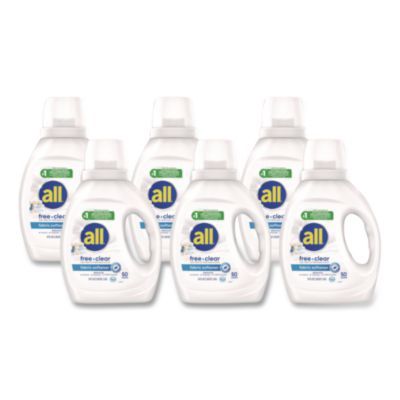 Free Clear Liquid Fabric Softener, Fragrance-Free, 34 oz Bottle, 6/Carton