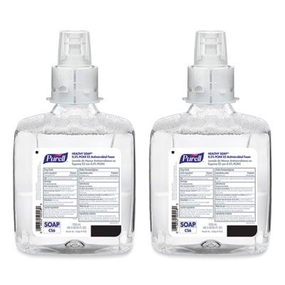 HEALTHY SOAP 0.5% PCMX E2 Antimicrobial Foam Refill, For CS6 Dispensers, Fragrance-Free, 1,200 mL, 2/Carton