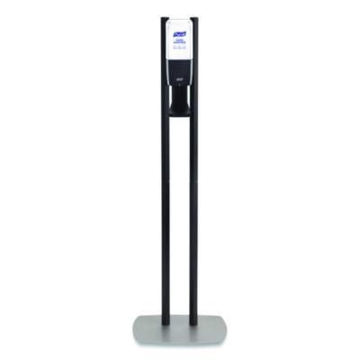 ES10 Dispenser Floor Stand with Automatic Hand Sanitizer Dispenser, 15.56 x 11.75 x 51.82, Graphite