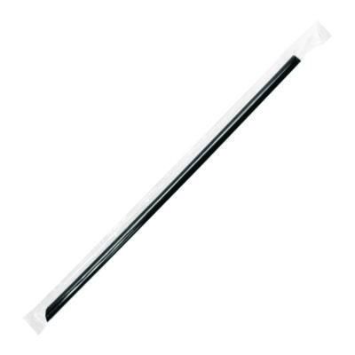 Jumbo Straws, 9", Plastic, Black, 2,000/Carton