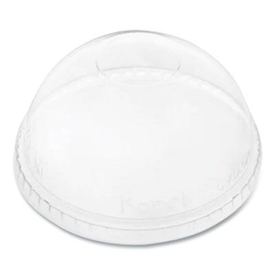 PET Lids, No Hole Dome Lid, Fits 12 oz to 24 oz Cold Cups, Plastic, Clear, 1,000/Carton