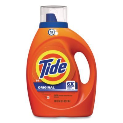 HE Laundry Detergent, Original Scent, Liquid, 64 Loads, 80 oz Bottle, 4/Carton