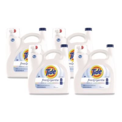 Free and Gentle Liquid Laundry Detergent, HE Compatible, 100 Loads, 132 oz Bottle, 4/Carton