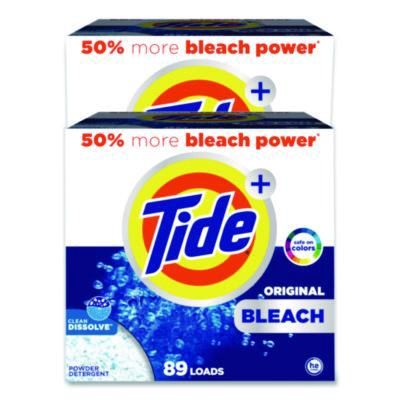 Laundry Detergent with Bleach, HE Compatible, 80 Loads, Tide Original Scent, Powder, 129 oz Box, 2/Carton