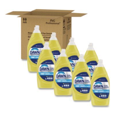Manual Pot/Pan Dish Detergent, Lemon Scent, 38 oz Bottle, 8/Carton
