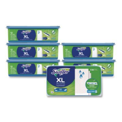 Max/XL Wet Refill Cloths, 16.5 x 9, White, 12/Tub, 6 Tubs/Carton