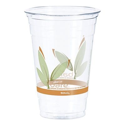 Bare Eco-Forward RPET Cold Cups, ProPlanet Seal, 20 oz, Plastic, Leaf Design, 50/Pack, 12 Packs/Carton