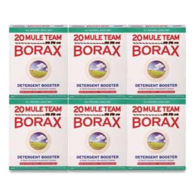 20 Mule Team Borax Laundry Booster, Powder, 4 lb Box, 6/Carton