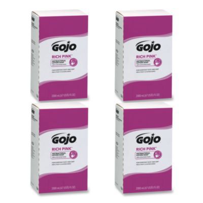 RICH PINK Antibacterial Lotion Soap Refill, Floral Scent, 2,000 mL, 4/Carton