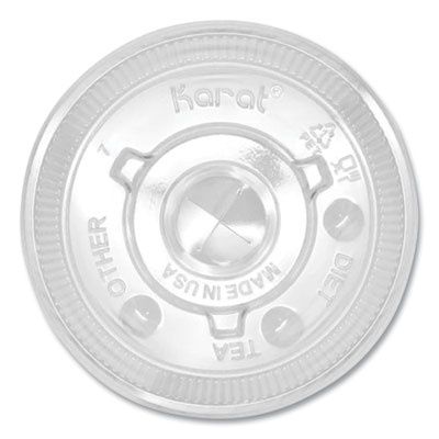 PET Lids, Flat Lid, Fits 12 oz to 22 oz Cold Cups, Plastic, Clear, 1,000/Carton