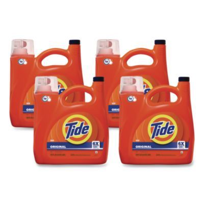 HE Liquid Laundry Detergent, Original Scent, 100 Loads, 125 oz Pour Bottle, 4/Carton