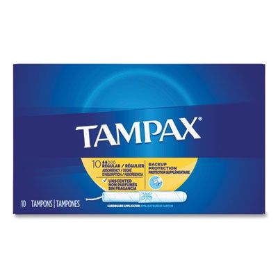 Cardboard Applicator Tampons, Regular Absorbency, 10/Box