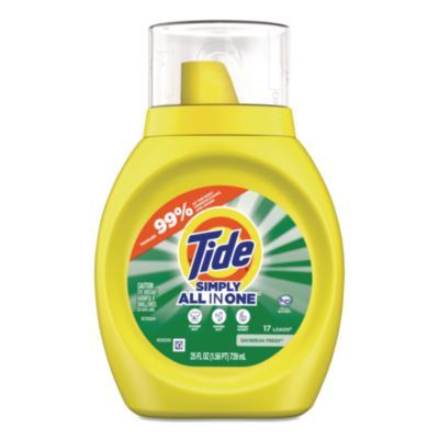 Simply All-In-One Liquid Laundry Detergent, Daybreak Fresh Scent, 25 oz Bottle, 6/Carton