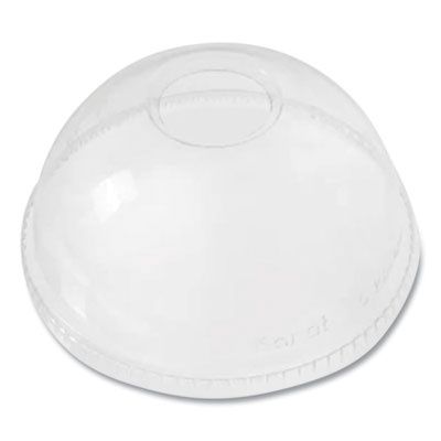 PET Lids, Dome Lid, Fits 12 oz to 24 oz Cold Cups, Plastic, Clear, 1,000/Carton