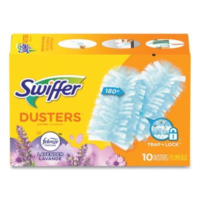 Dusters Refill, Dust Lock Fiber, Lavender Vanilla Scent, Light Blue, 10/Box