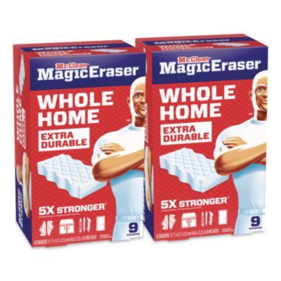 Magic Eraser, 4.6 x 0.9, 2.2" Thick, White, 9/Box, 2 Boxes/Carton