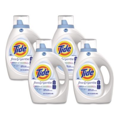 Free and Gentle Liquid Laundry Detergent, HE Compatible, 58 Loads, 77 oz Bottle, 4/Carton