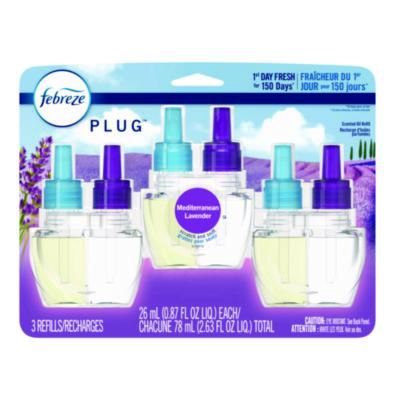 PLUG Air Freshener Refills, Mediterranean Lavender, 0.87 oz, 3/Pack