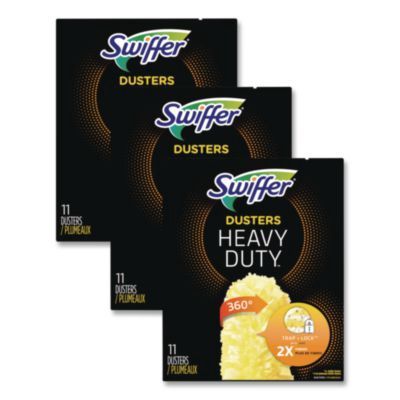 Heavy Duty Dusters Refill, Dust Lock Fiber, Yellow, 33/Carton