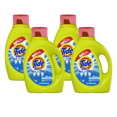 Simply Clean and Fresh Laundry Detergent, HE Compatible, Refreshing Breeze Scent, 64 Loads, 84 oz Bottle, 4/Carton