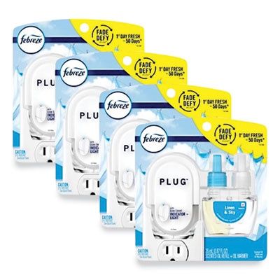 PLUG Air Freshener Warmer Start Kit, 6.54 x 2.99 x 5.98, Clear/White, 4/Carton