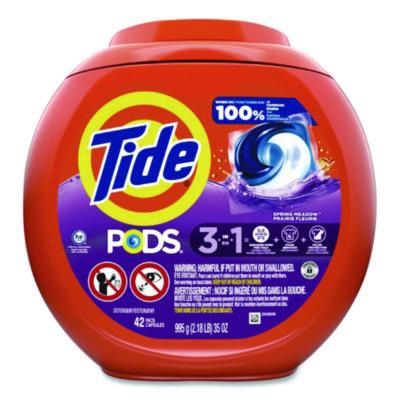 PODS Laundry Detergent, Spring Meadow Scent, 35 oz Tub, 42 Pods/Tub