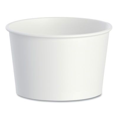 Double Poly Paper Food Containers, 8 oz, 3.8" Diameter x 2.4" h, White, 50/Pack, 20 Packs/Carton