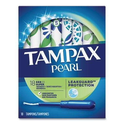 Pearl Tampons, Super Absorbency, 18/Box