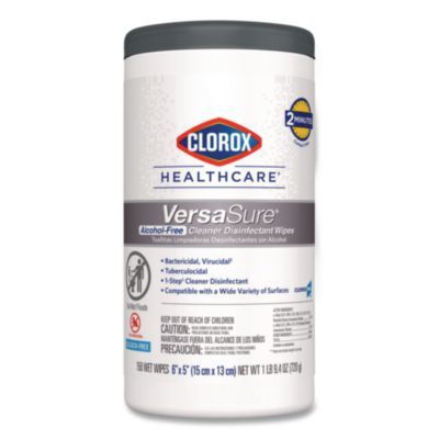 VersaSure Cleaner Disinfectant Wipes, 1-Ply, 6 x 5, Fragranced, White, 150 Towels/Canister