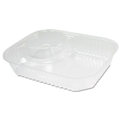 ClearPac Large Nacho Tray, 2 Compartments, 3.3 oz, 6.2 x 6.2 x 1.6, Clear, Plastic, 500/Carton