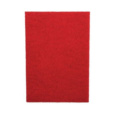 Buffing Floor Pads, 20 x 14, Red, 10/Carton