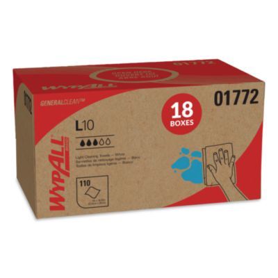 L10 SANI-PREP Dairy Towels, POP-UP Box, 1-Ply,  9 x 10.5, White, 110/Pack, 18 Packs/Carton