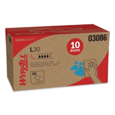 L30 Towels, POP-UP Box, 10 x 9.8, White, 120/Box, 10 Boxes/Carton