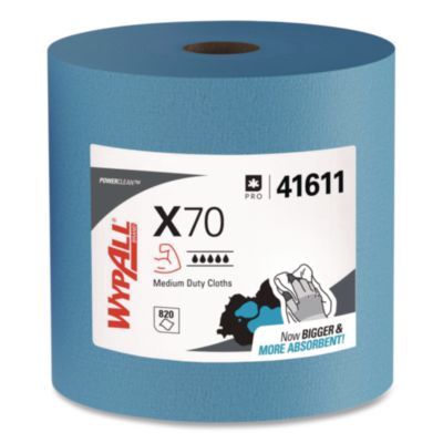 X70 Cloths, Jumbo Roll, 12.4 x 12.2, Blue, 820/Roll