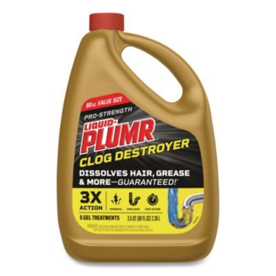 Pro-Strength Full Clog Destroyer Plus PipeGuard, Gel, 80 oz Bottle