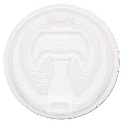 Optima Reclosable Lid, Fits 12 oz to 24 oz Hot Cups, Plastic, White, 100/Pack