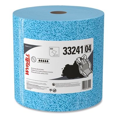 Power Clean Oil, Grease and Ink Cloths, Jumbo Roll, 9.8 x 12.2, Blue, 717/Roll