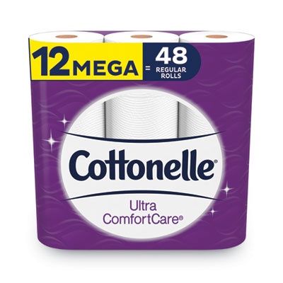 Ultra ComfortCare Toilet Paper, Soft Bath Tissue, Mega Rolls, Septic Safe, 2-Ply, White, 284 Sheets/Roll, 12 Rolls/Pack
