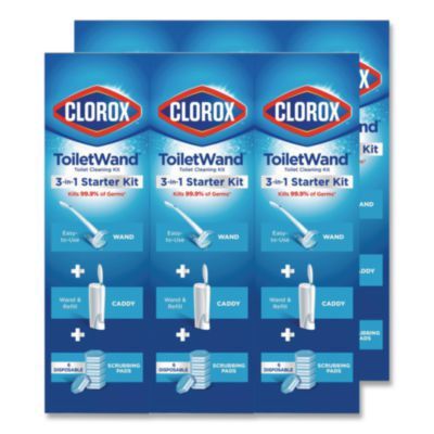 Toiletwand Disposable Toilet Cleaning System: Handle, Caddy And Refills, White, 6/Carton