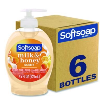 Liquid Hand Soap Pumps, Milk and Honey Scent, 7.5 oz, 6/Carton