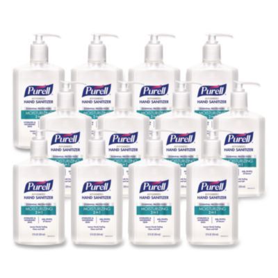2 in 1 Moisturizing Advanced Hand Sanitizer Gel, 12 oz Pump Bottle, Clean Scent, 12/Carton