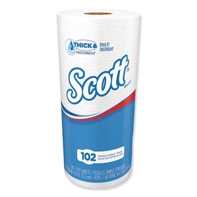 Choose-A-Sheet Kitchen Roll Paper Towels, 1-Ply, 4.8 x 11, White, 102 Sheets/Roll, 24/Carton